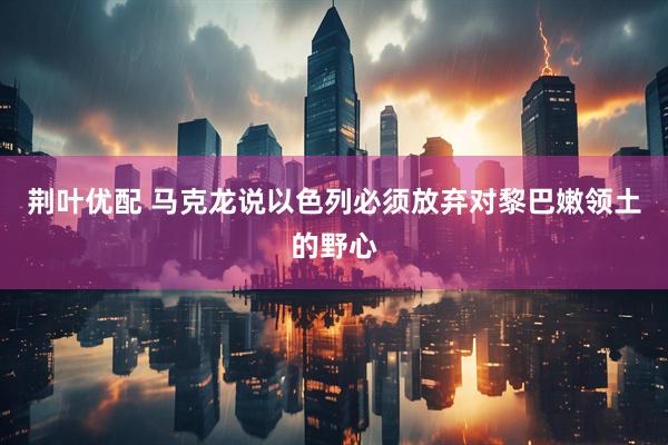 荆叶优配 马克龙说以色列必须放弃对黎巴嫩领土的野心